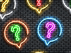 black brick background with bright neon lights